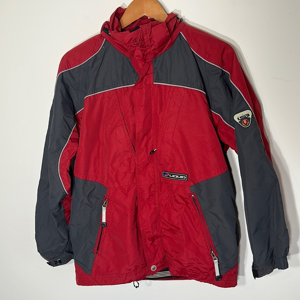 Liquod men’s removable hood adjustable waist. snowboard jacket size large